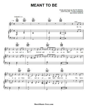 Meant To Be Sheet Music Bebe Rexha feat Florida Georgia Line