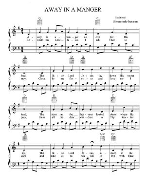Download Away In A Manger Sheet Music Christmas Piano Version #2 – Download