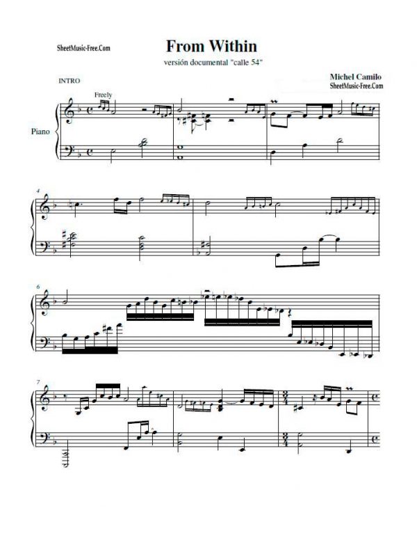 From Within Sheet Music Michel Camilo