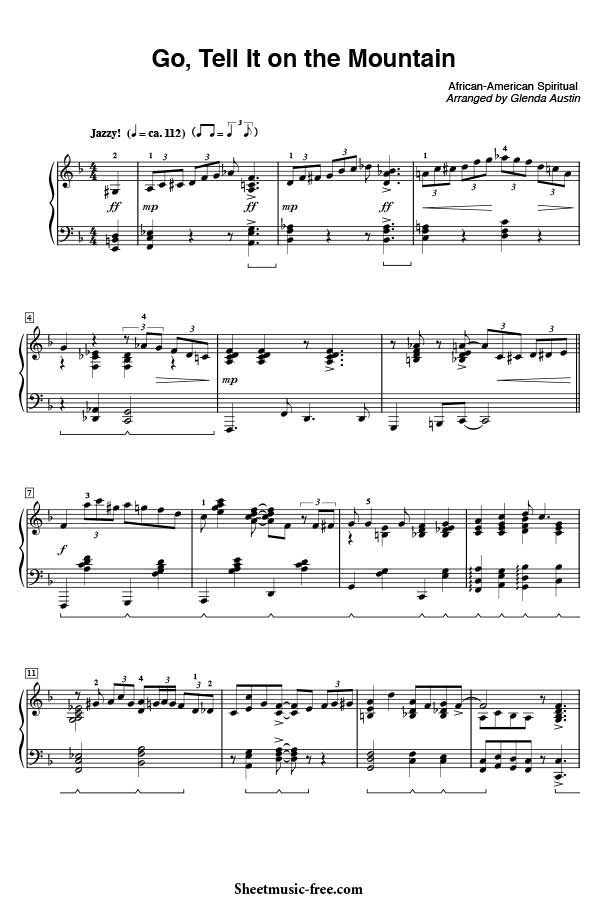 Go Tell It on the Mountain Piano Sheet Music Gospel Download Go Tell It on the Mountain Piano Sheet Music Free PDF Download