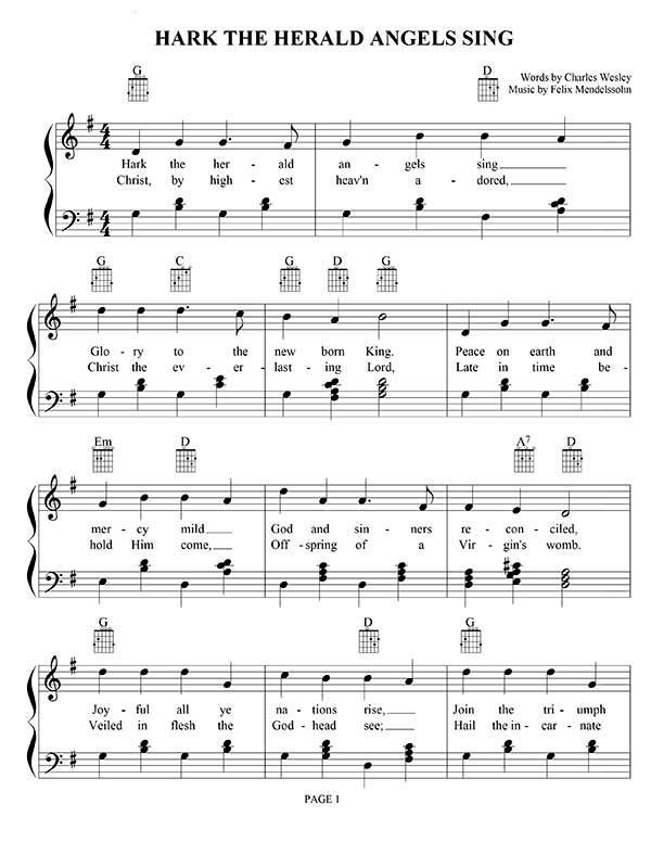 Hark The Herald Angels Sing Sheet Music Christmas Sheet Music Download Hark The Herald Angels Sing Piano Sheet Music Free PDF Download