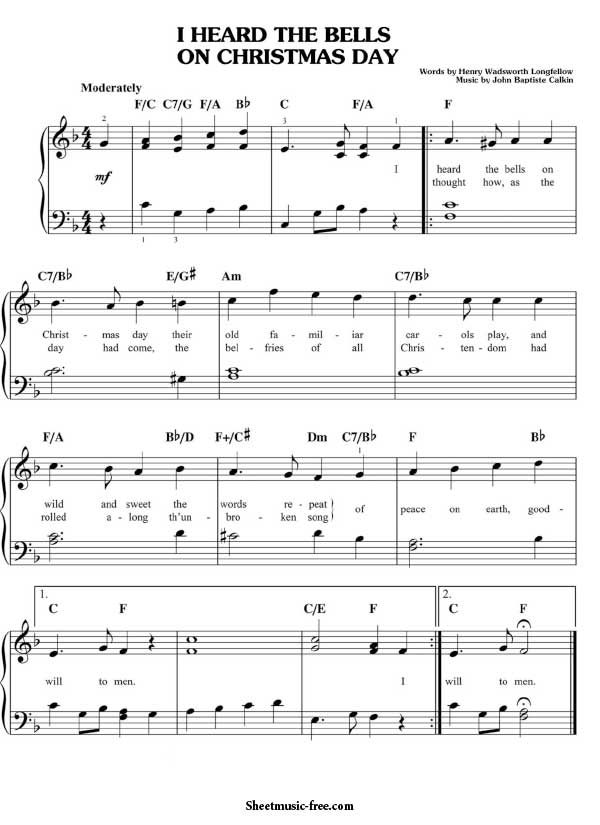 I Heard The Bells On Christmas Day Sheet Music Christmas Sheet Music Download I Heard The Bells On Christmas Day Piano Sheet Music Free PDF Download