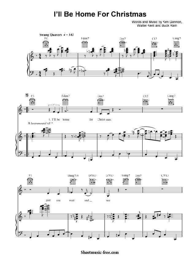 I'll Be Home for Christmas Sheet Music Tony Bennett Download I'll Be Home for Christmas Piano Sheet Music Free PDF Download