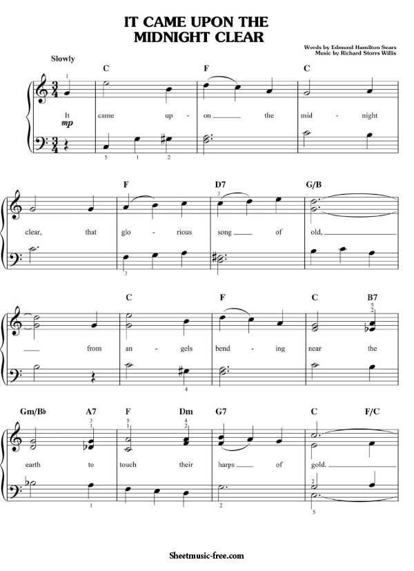 It Came Upon The Midnight Clear Sheet Music Christmas Sheet Music Download It Came Upon The Midnight Clear Piano Sheet Music Free PDF Download