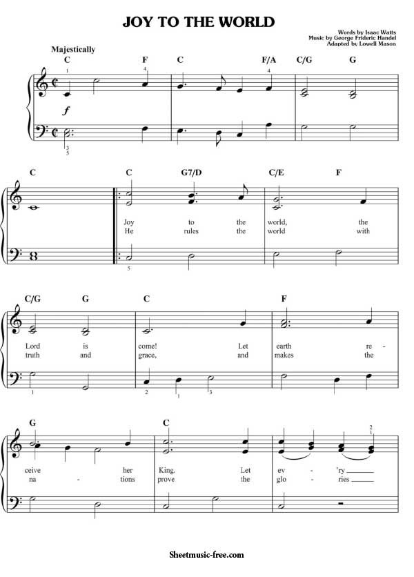 Joy To The World Sheet Music Christmas Sheet Music Download Joy To The World Piano Sheet Music Free PDF Download