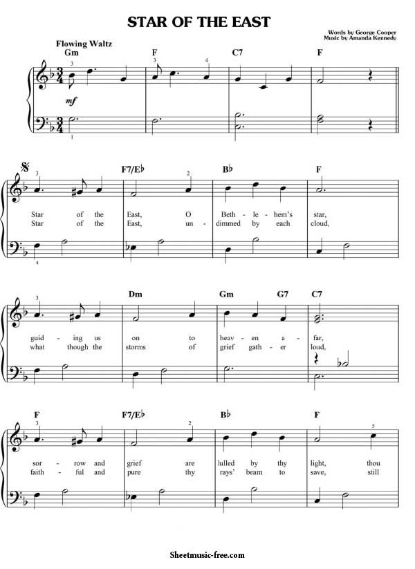Star Of The East Sheet Music Christmas Sheet Music Download Star Of The East Piano Sheet Music Free PDF Download