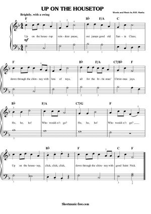 Up On The Housetop Sheet Music Christmas Sheet Music Download Up On The Housetop Piano Sheet Music Free PDF Download