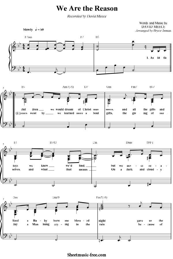 Download We Are the Reason Sheet Music Christmas Song – Download