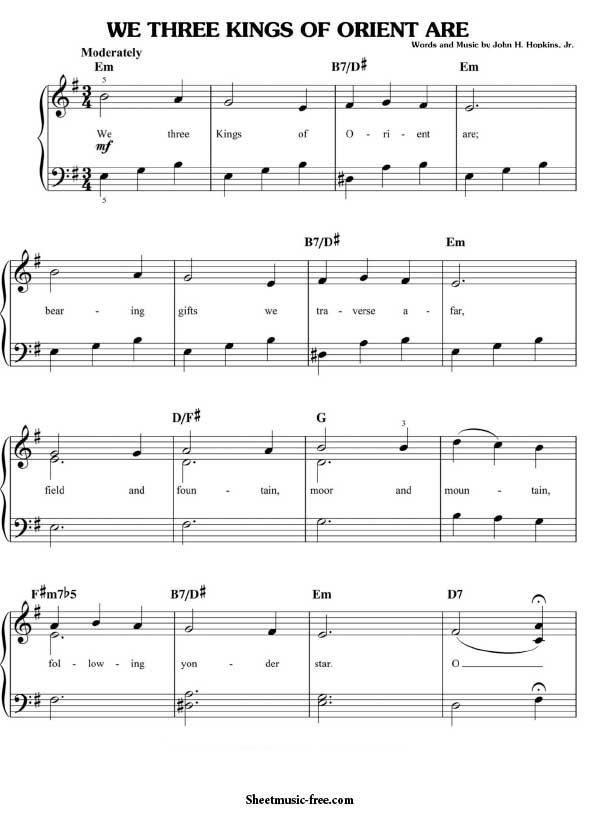 We Three Kings Of Orient Are Sheet Music Christmas Sheet Music Download We Three Kings Of Orient Are Piano Sheet Music Free PDF Download