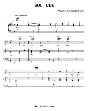 Solitude Sheet Music pdf Duke Ellington