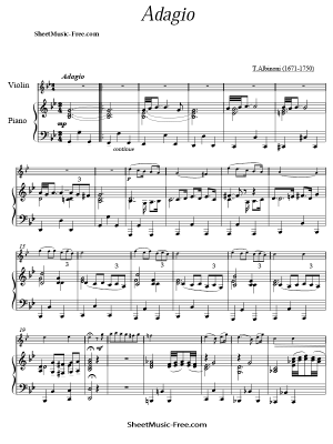 Adagio Sheet Music PDF Albinoni Free Download