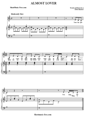 Download Almost Lover Sheet Music A Fine Frenzy