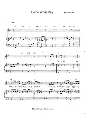 Download Come What May Sheet Music Air Supply