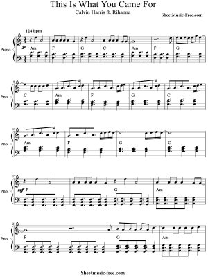 This Is What You Came For Sheet Music Calvin Harris ft Rihanna PDF Free Download