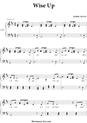 Download Wise Up Sheet Music Aimee Mann