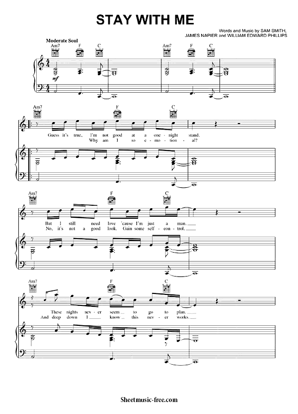 Stay With Me Piano Sheet Music Sam Smith Sheetmusic Free Com Why am i so emotional? stay with me piano sheet music sam