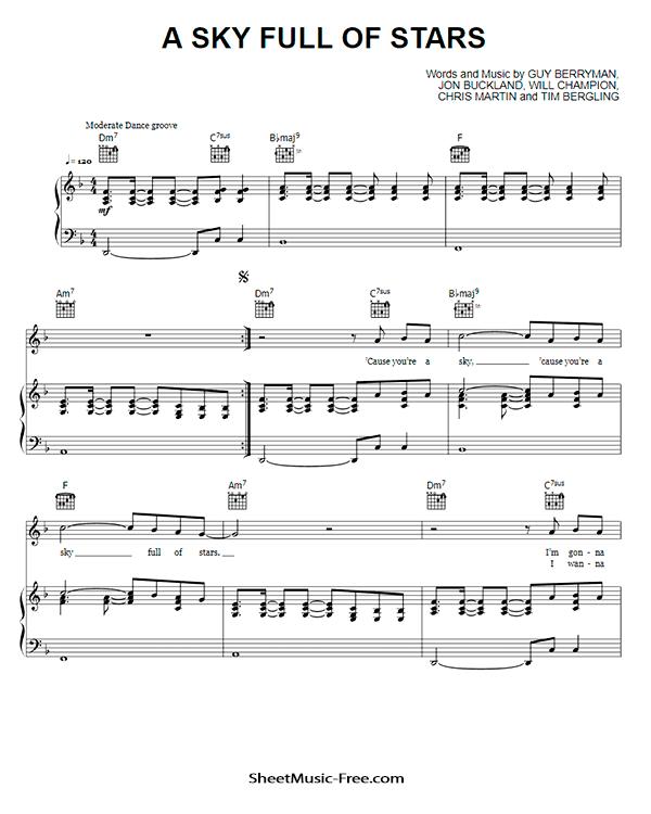 Download A Sky Full Of Stars Sheet Music PDF Coldplay