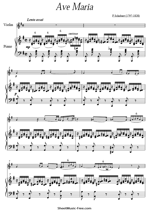 Ave Maria Sheet Music PDF Schubert Free Download