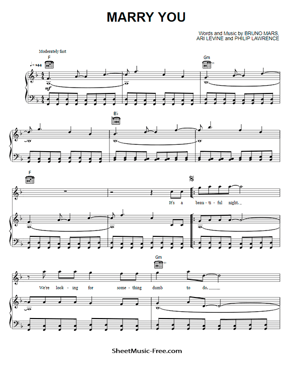 Download Marry You Sheet Music Bruno Mars
