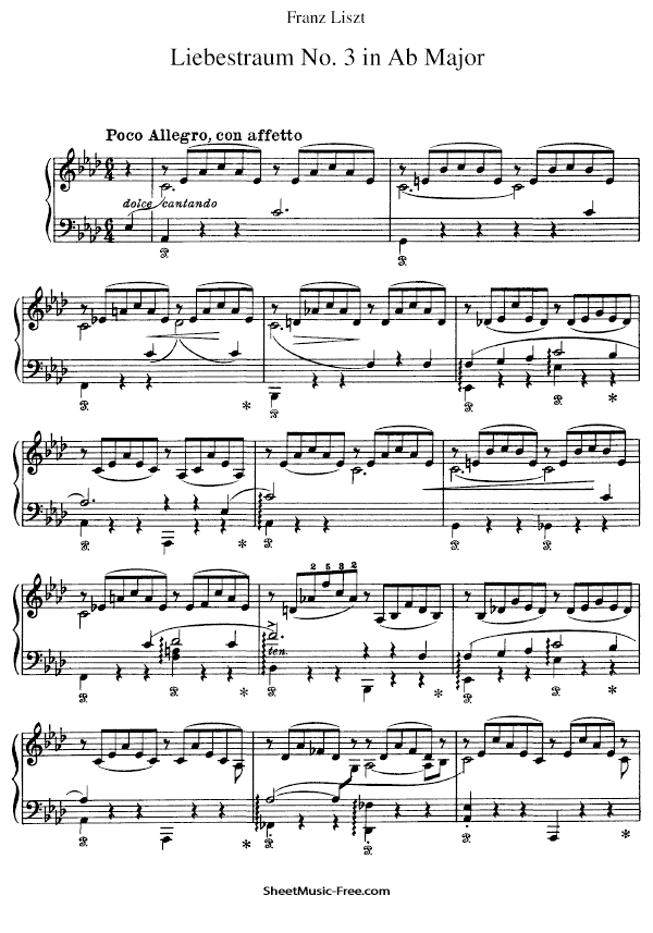 Liebestraum nº 3 Sheet Music PDF Franz Liszt Free Download