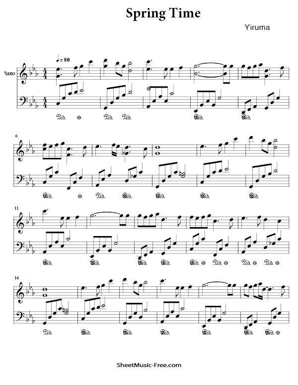 sheet piano music project k Music Time SHEET Spring Yiruma   PDF FREE Sheet MUSIC