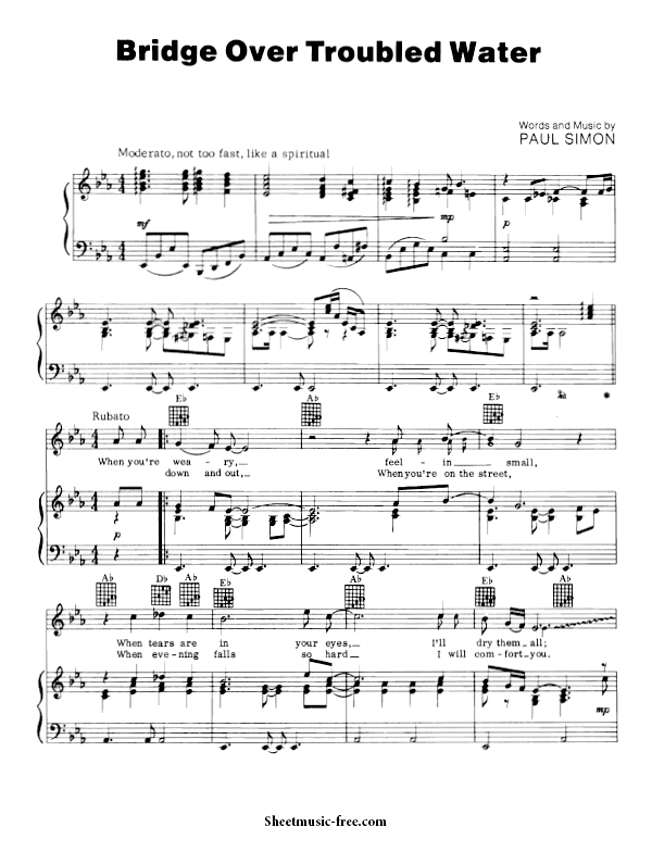 SIMON & garunkel Original Vitage sheet music inutilisés et en grande forme. 