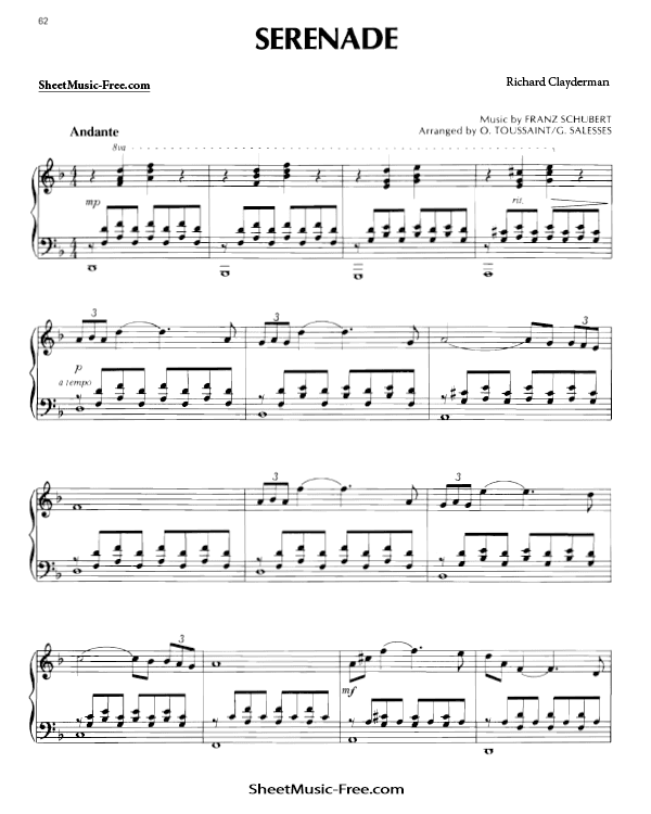 compuesto como resultado episodio Serenade Piano Sheet Music Richard Clayderman - ♪ SHEETMUSIC-FREE.COM