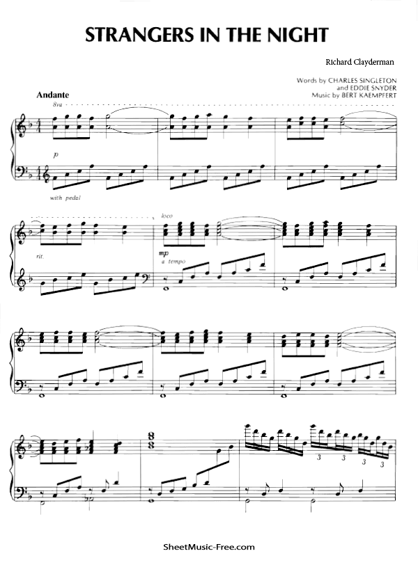 Strangers In The Night Piano Sheet Music PDF Richard Clayderman Free Download