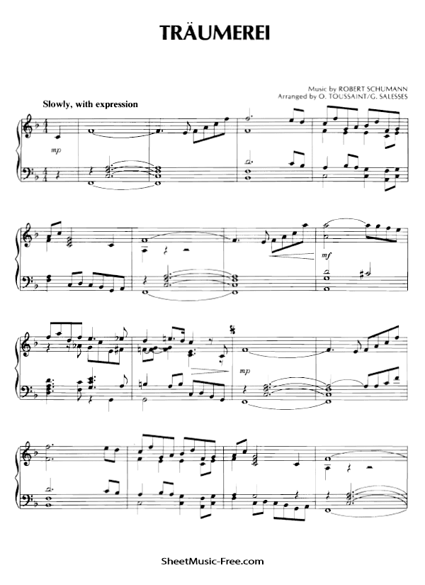Traumerei Sheet Music PDF Robert Schumann Free Download