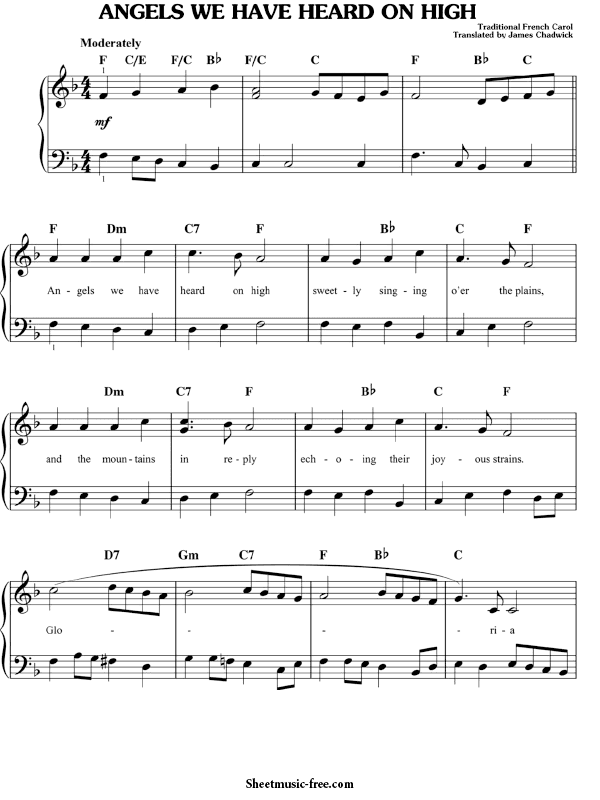 Angels We Have Heard On High Sheet Music PDF Christmas Sheet Music Free Download