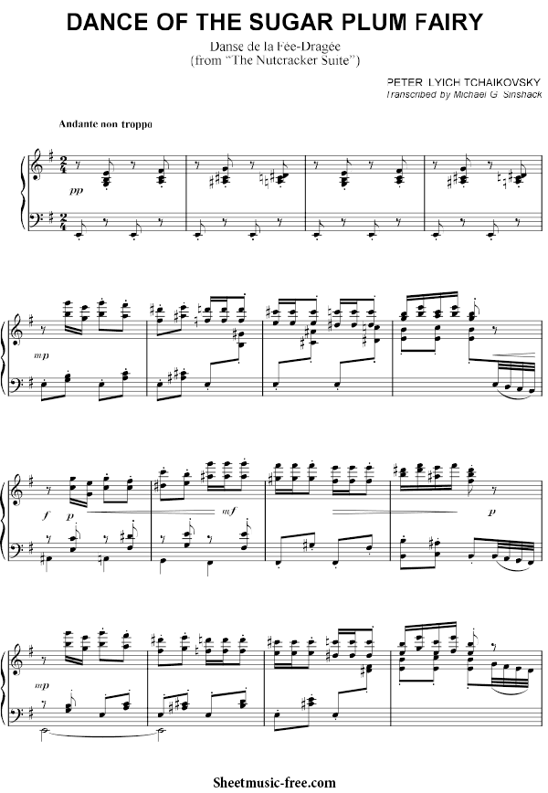 Dance of the Sugar Plum Fairy Sheet Music PDF Tchaikovsky Free Download