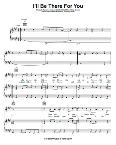 I'll Be There For You Sheet Music Friends Theme - ♪ SHEETMUSIC-FREE.COM
