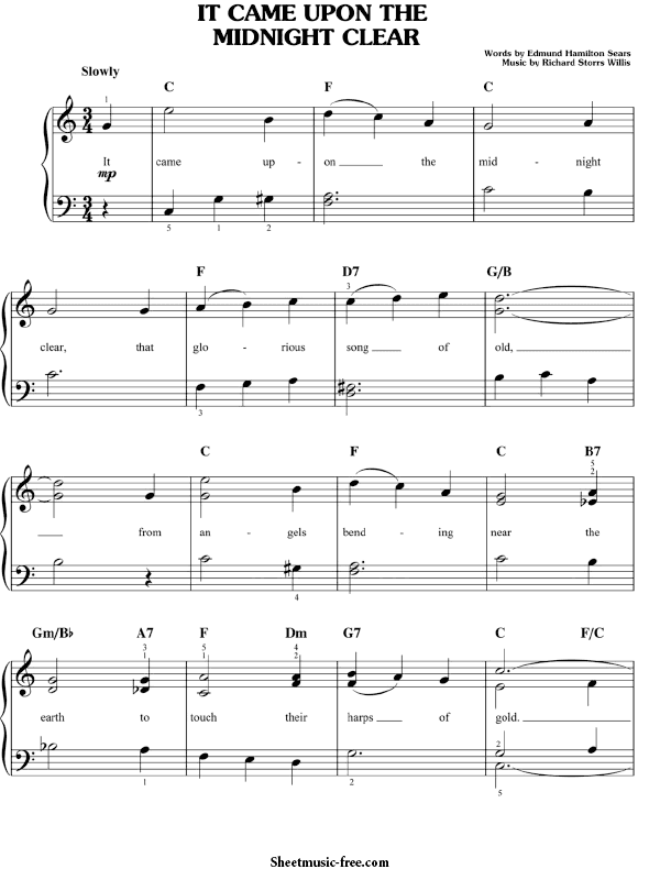 It Came Upon The Midnight Clear Sheet Music PDF Christmas Sheet Music Free Download