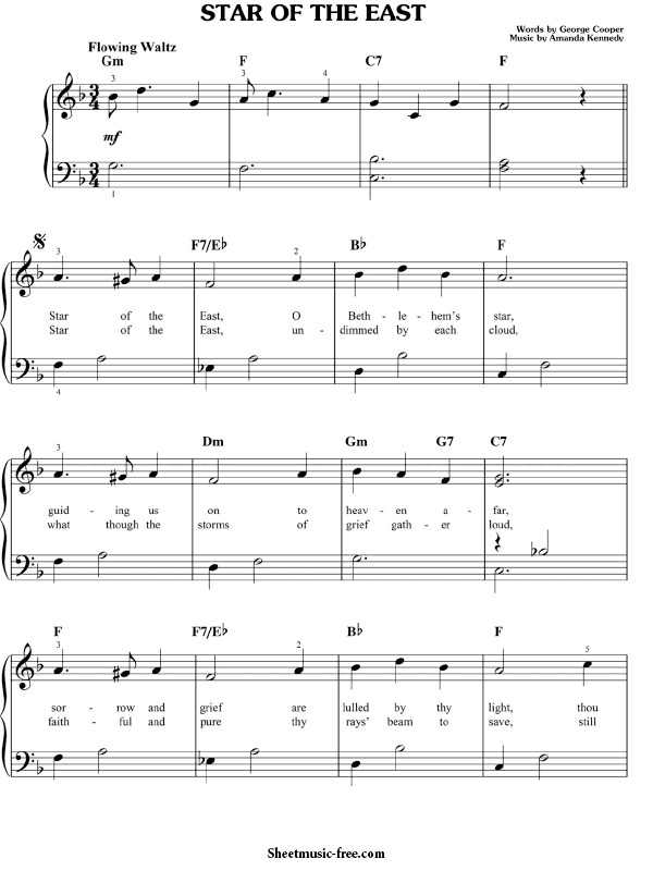 Star Of The East Sheet Music PDF Christmas Sheet Music Free Download