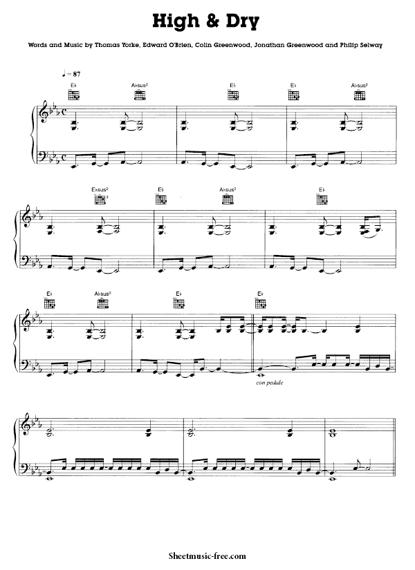 High and Dry Sheet Music PDF Jamie Cullum Free Download