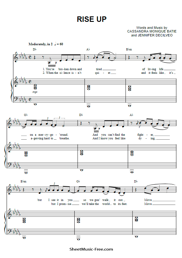 Rise Up Sheet Music PDF Andra Day Free Download