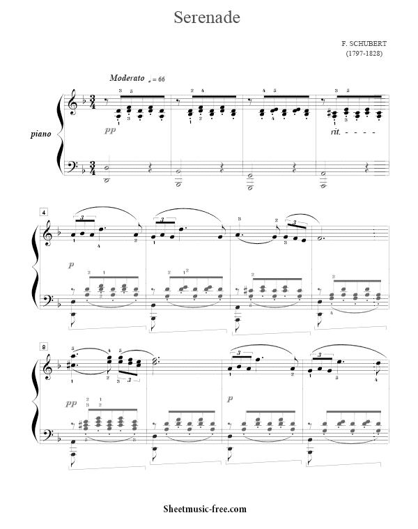 Serenade Sheet Music PDF Schubert Free Download