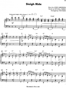 Sleigh Ride Sheet Music Christmas Carol - ♪ SHEETMUSIC-FREE.COM