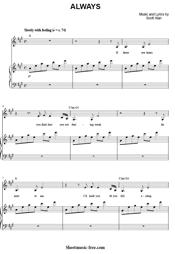 Always Sheet Music PDF Scott Alan - ♪ SHEETMUSIC-FREE.COM