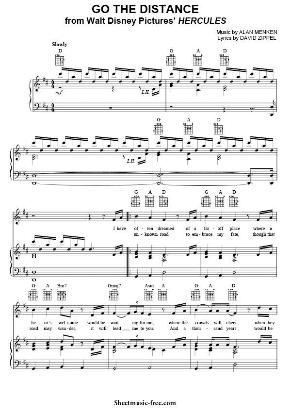Download Go The Distance Sheet Music PDF Hercules