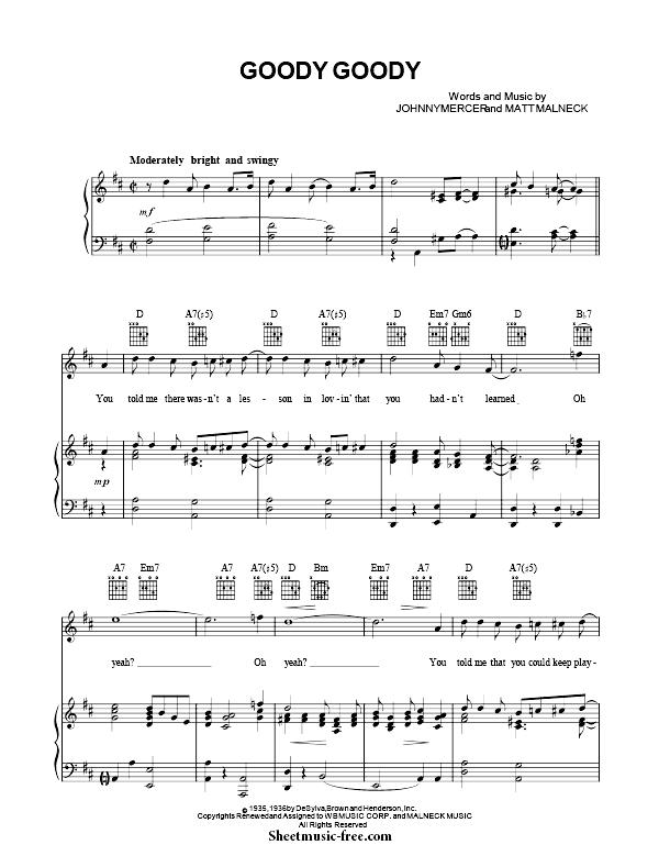 Goody Goody Sheet Music PDF Ella Fitzgerald Free Download