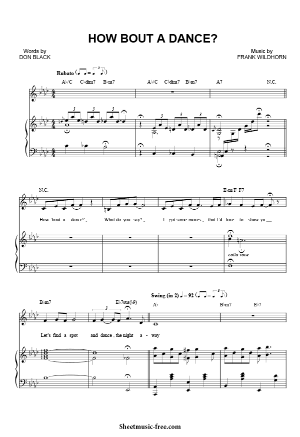 How Bout a Dance Sheet Music PDF Bonnie & Clyde Free Download
