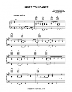 I Hope You Dance Sheet Music Lee Ann Womack - ♪ SHEETMUSIC-FREE.COM