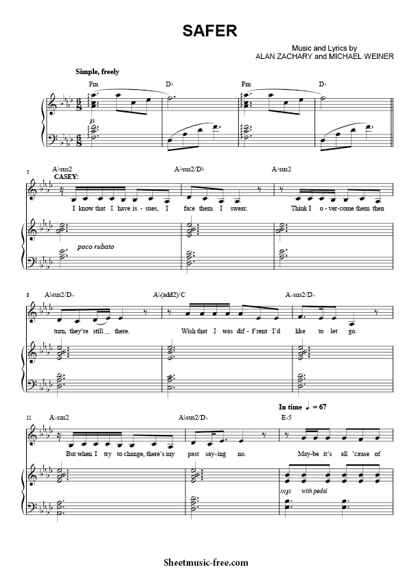 Safer Sheet Music PDF from First Date Free Download