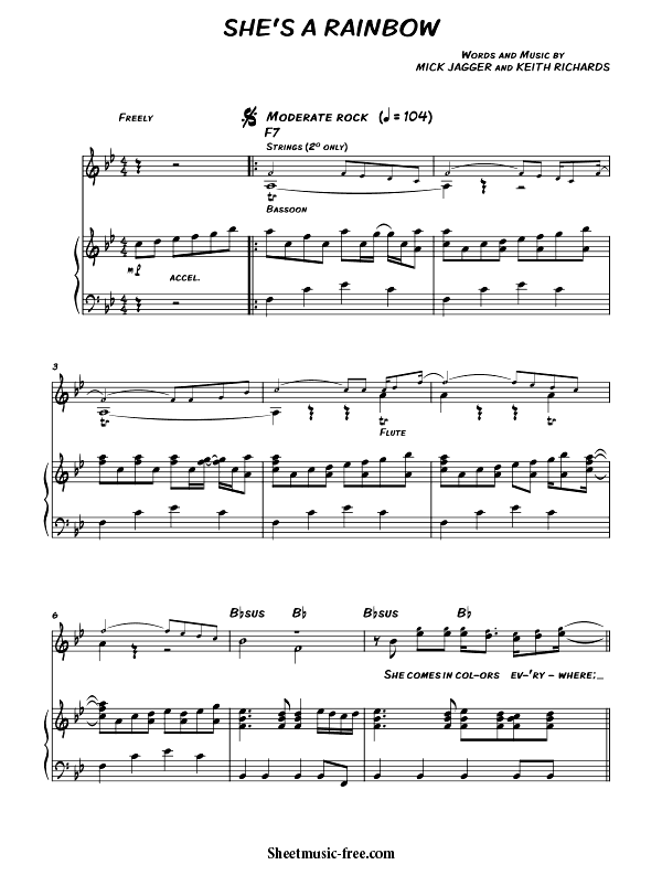She's a Rainbow Sheet Music PDF Rolling Stones Free Download