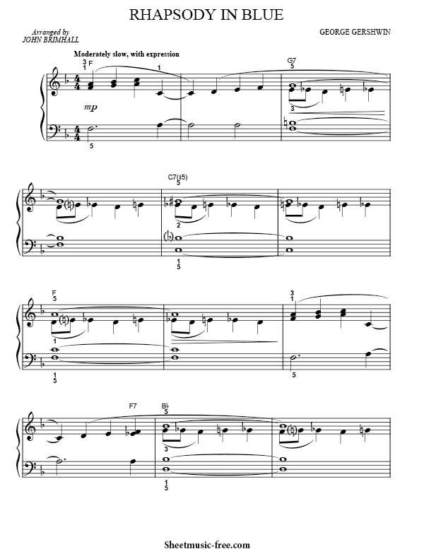 Download Rhapsody in Blue Sheet Music PDF George Gershwin