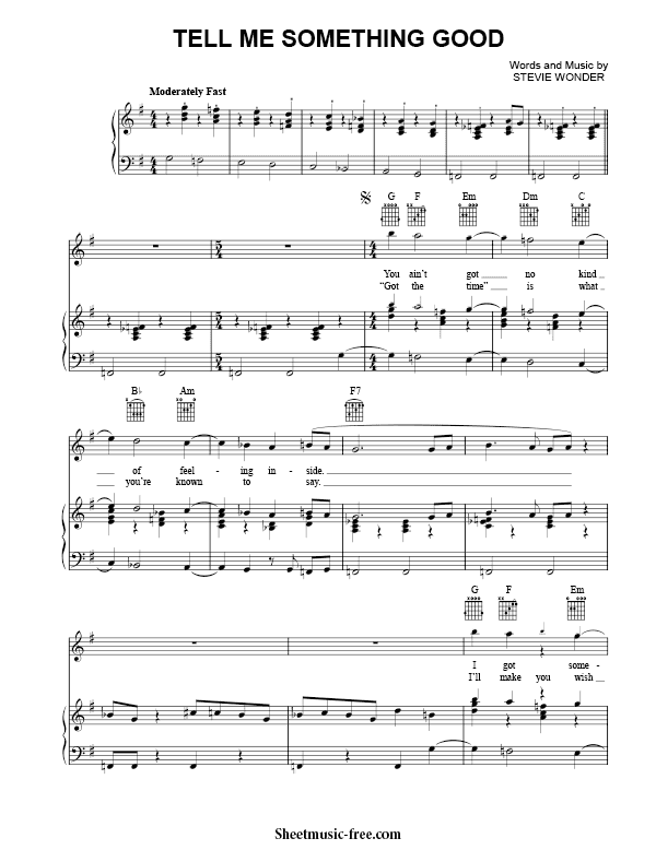 Tell Me Something Good Sheet Music PDF Stevie Wonder Free Download