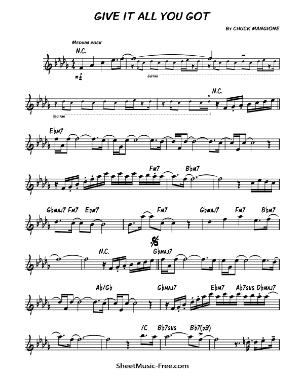 Give It All You Got Trumpet Sheet Music PDF Chuck Mangione Free Download