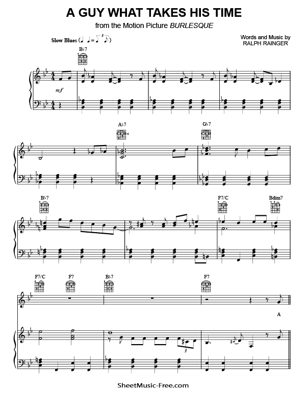 Download A Guy What Takes His Time Sheet Music PDF Christina Aguilera