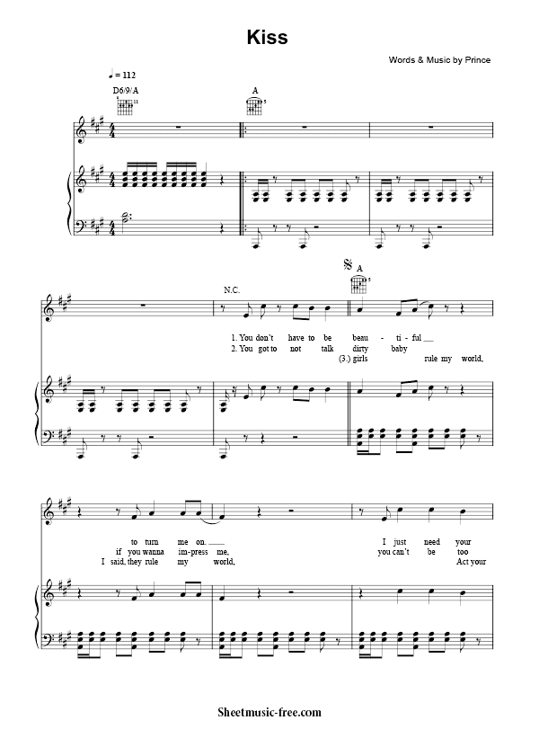 Kiss Sheet Music PDF Prince Free Download